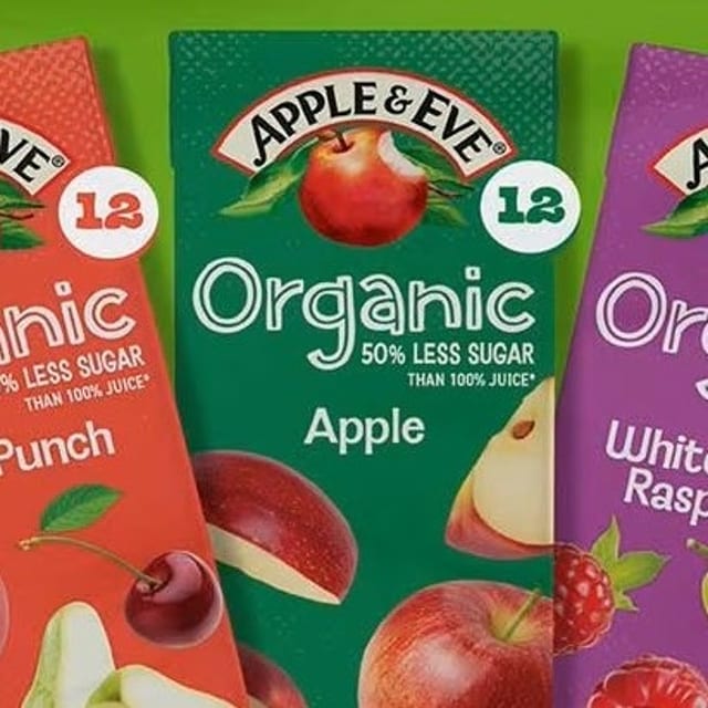 Apple & Eve Organic Reduced Sugar Juices.