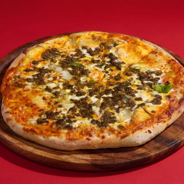 Artisan Lamb Masala Pizza.