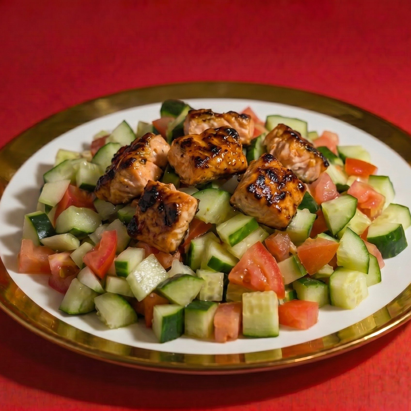 Salmon Tikka Salad.