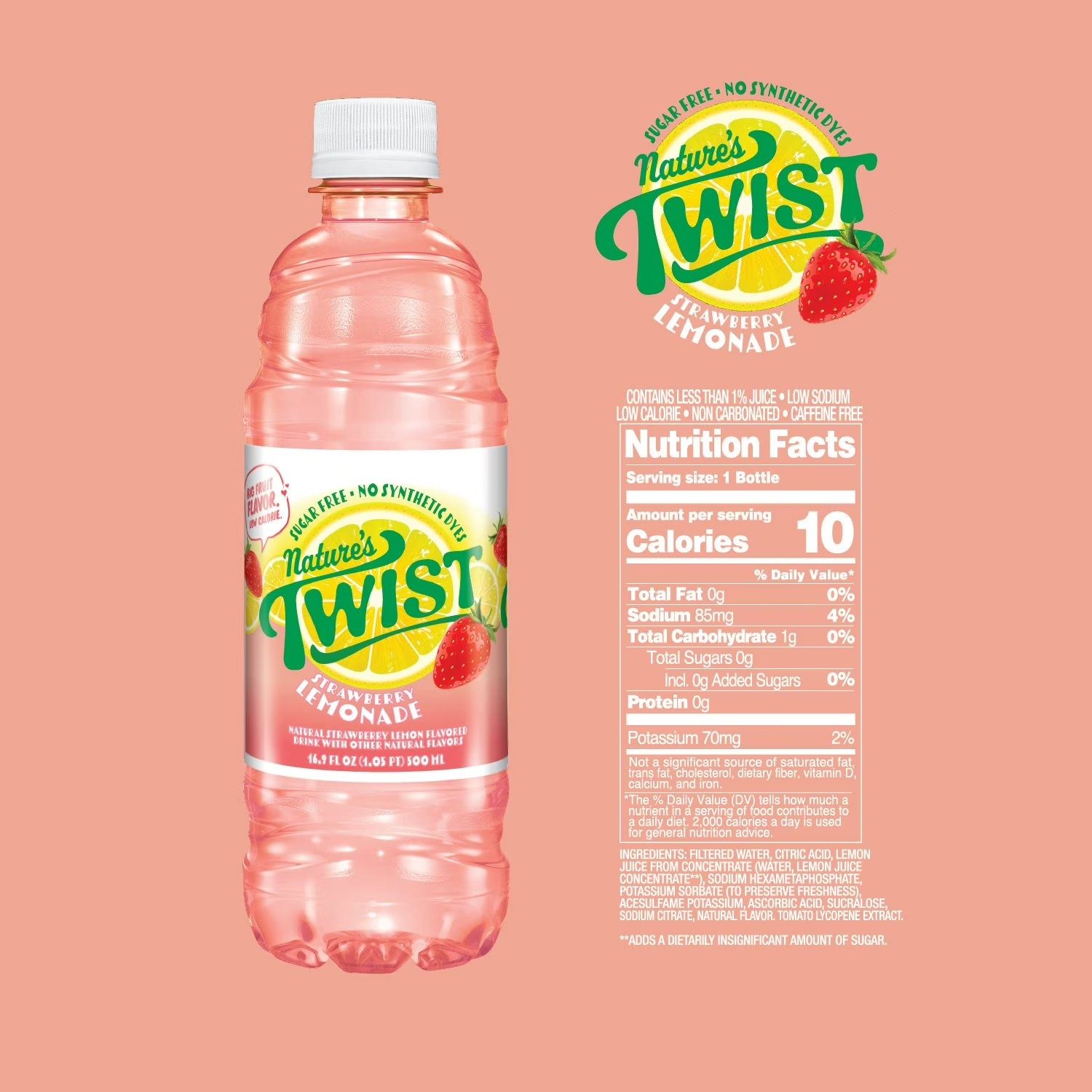 Nature's Twist Sugar Free Strawberry Lemonade.