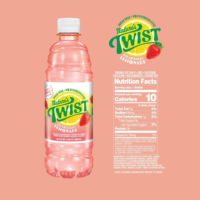 Nature's Twist Sugar Free Strawberry Lemonade.